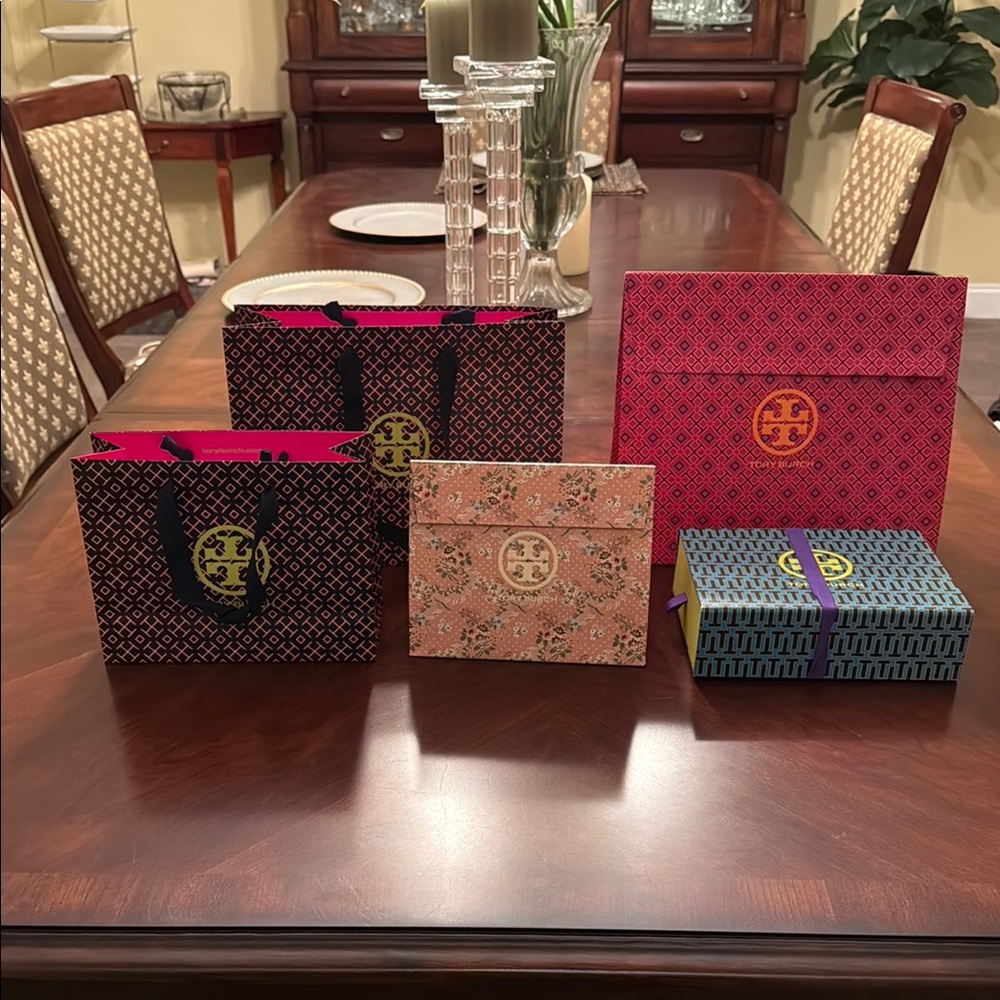 Tory Burch Multicolor Patterned Gift Bags and Box Collection